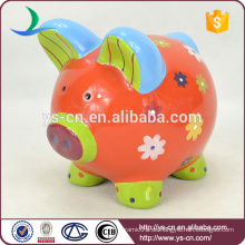 2015 Beliebte einzigartige Keramik Red Piggy Münze Bank für Baby